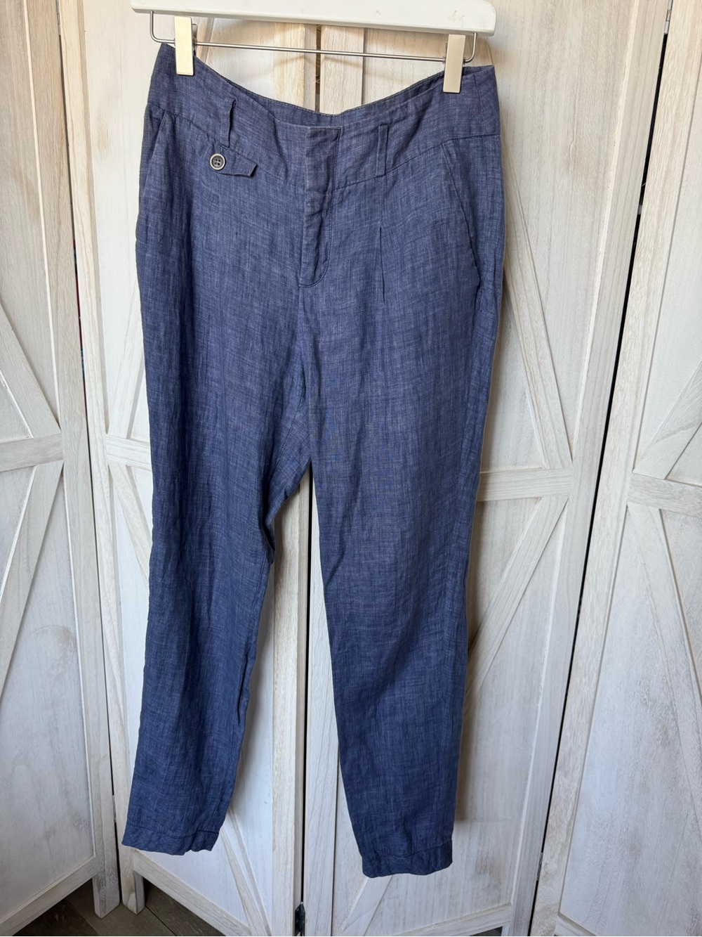 Women’s Zara XS 100% Linen Pants in heather blue #business-casual #professional